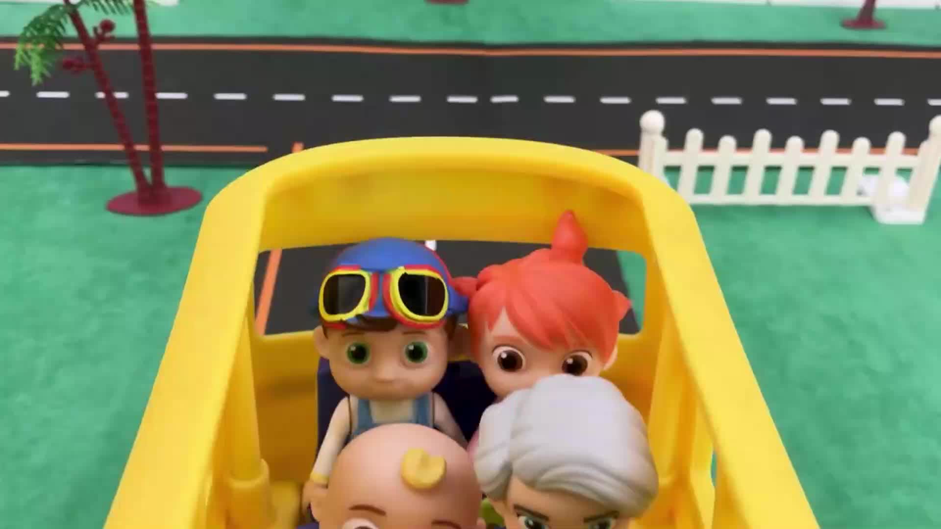 Join the cute family in their yellow car for a fun ride! ๐ They're driving through a sunny neighborhood with green grass ๐ฑ, a white fence ๐ก, and a palm tree ๐ด. The little ones are all smilesโmaybe they're going to play at the park or see something exciting! ๐ A sweet story about family, friendship, and happy adventures for kids! ๐