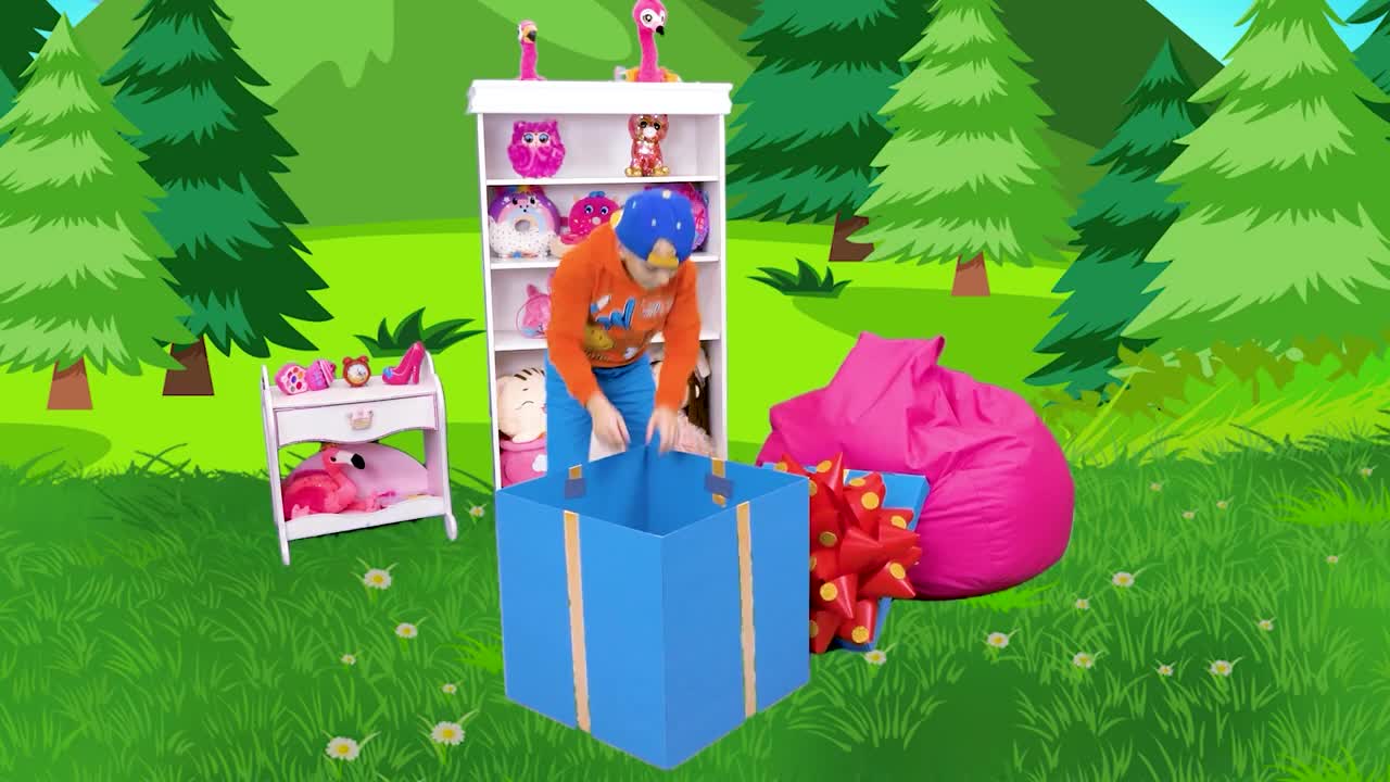 A little adventurer explores a colorful forest scene, where they discover a big blue gift box with a shiny red bow! ๐ They can't wait to open itโwhat's inside? Soft plush toys, sparkly accessories, and maybe even some cute flamingos? ๐ฆฉ๐งธ Watch as they uncover all the magical surprises hidden in this exciting toy-filled box! ๐
