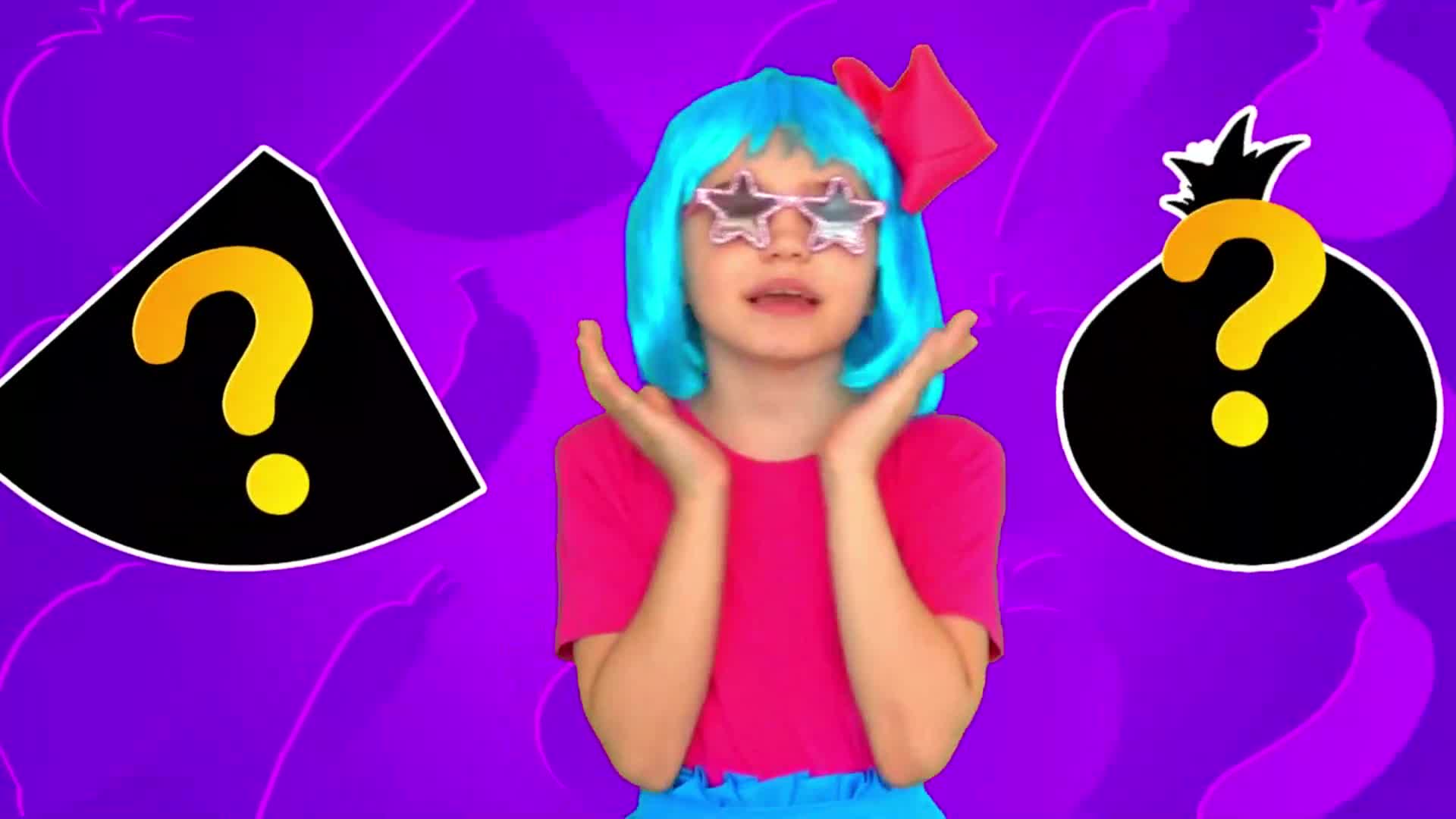 Join this adorable little girl with bright blue hair and star-shaped sparkly glasses for an exciting guessing game! She’s standing between two mystery bags—one shaped like a triangle, the other like a round bag—each hiding a fun surprise! 🤔✨ Can you guess what’s inside? Watch as she reveals the mystery items, from toys to treats, in this super fun kids’ challenge! Perfect for little ones who love surprises and games! 🎉 #KidsFun #SurpriseGame #GuessingChallenge