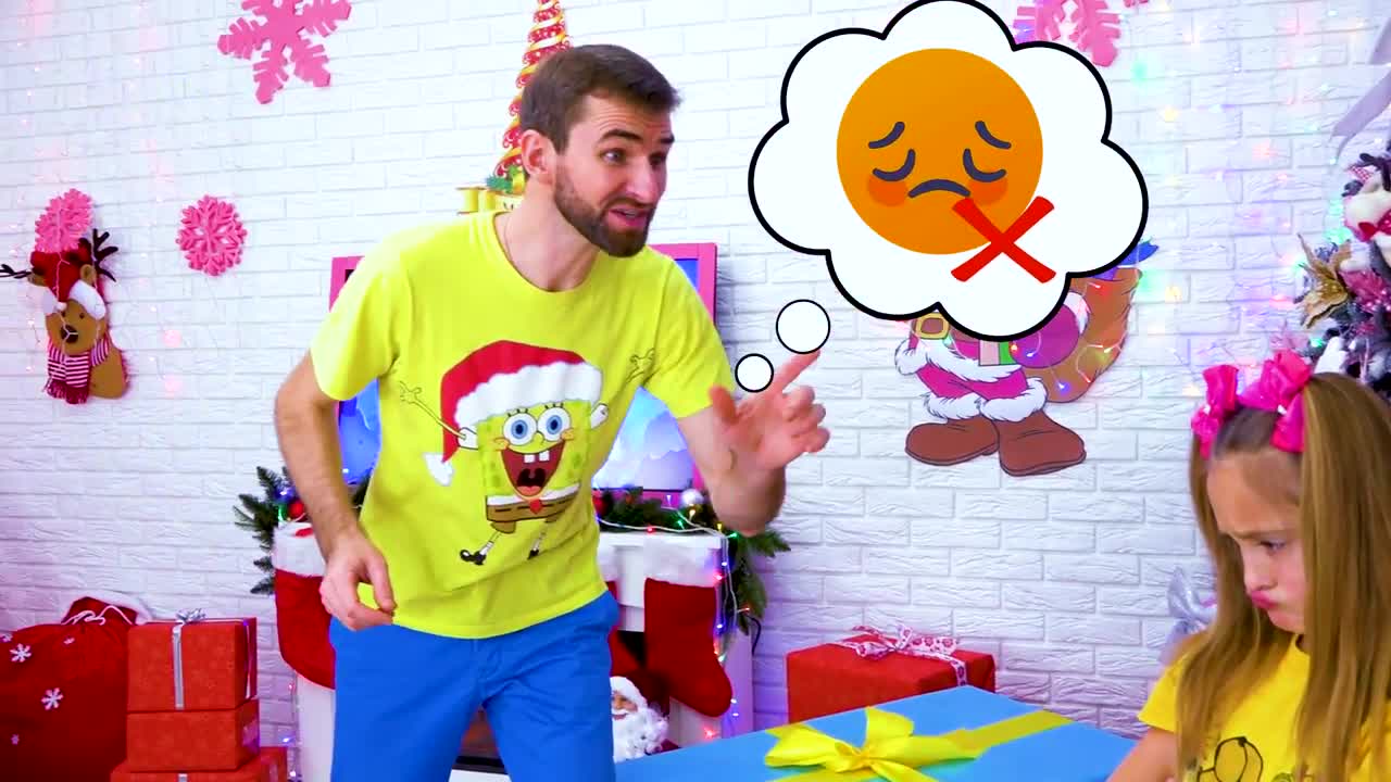 Christmas magic is in the air! 🎄 Decorated walls, twinkling lights, and piles of presents—what a cozy scene! 🌟 But wait, a little girl looks sad… 😢 Don’t worry! With her dad’s help, they’re on a mission to find the best Christmas gift ever! 🎁 Will they discover something amazing? Let’s cheer her up and see what fun surprises await! 😊 #ChristmasVibes #FamilyFun