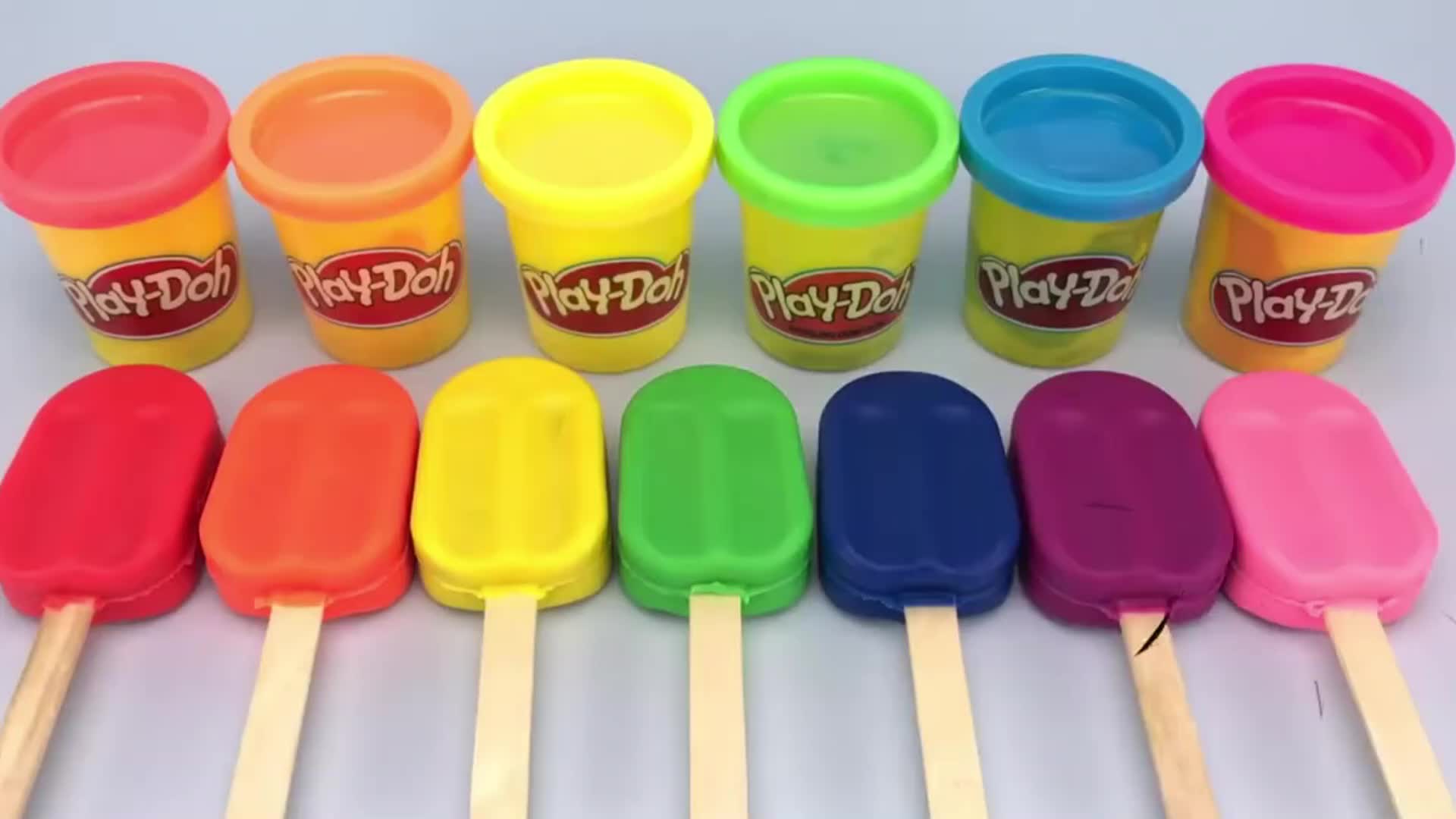 Watch kids have fun making colorful Play-Doh ice cream pops with bright rainbow colors! Learn colors, create cool treats, and enjoy hands-on play with this fun Play-Doh activity. Perfect for little artists! 🌈🧁👶